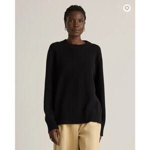 Quince Cashmere Oversized Crewneck Sweater Black Size S NWT